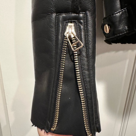 Forever 21 Faux Leather Moto Jacket, Sherpa Lined - XS - Picture 6 of 6